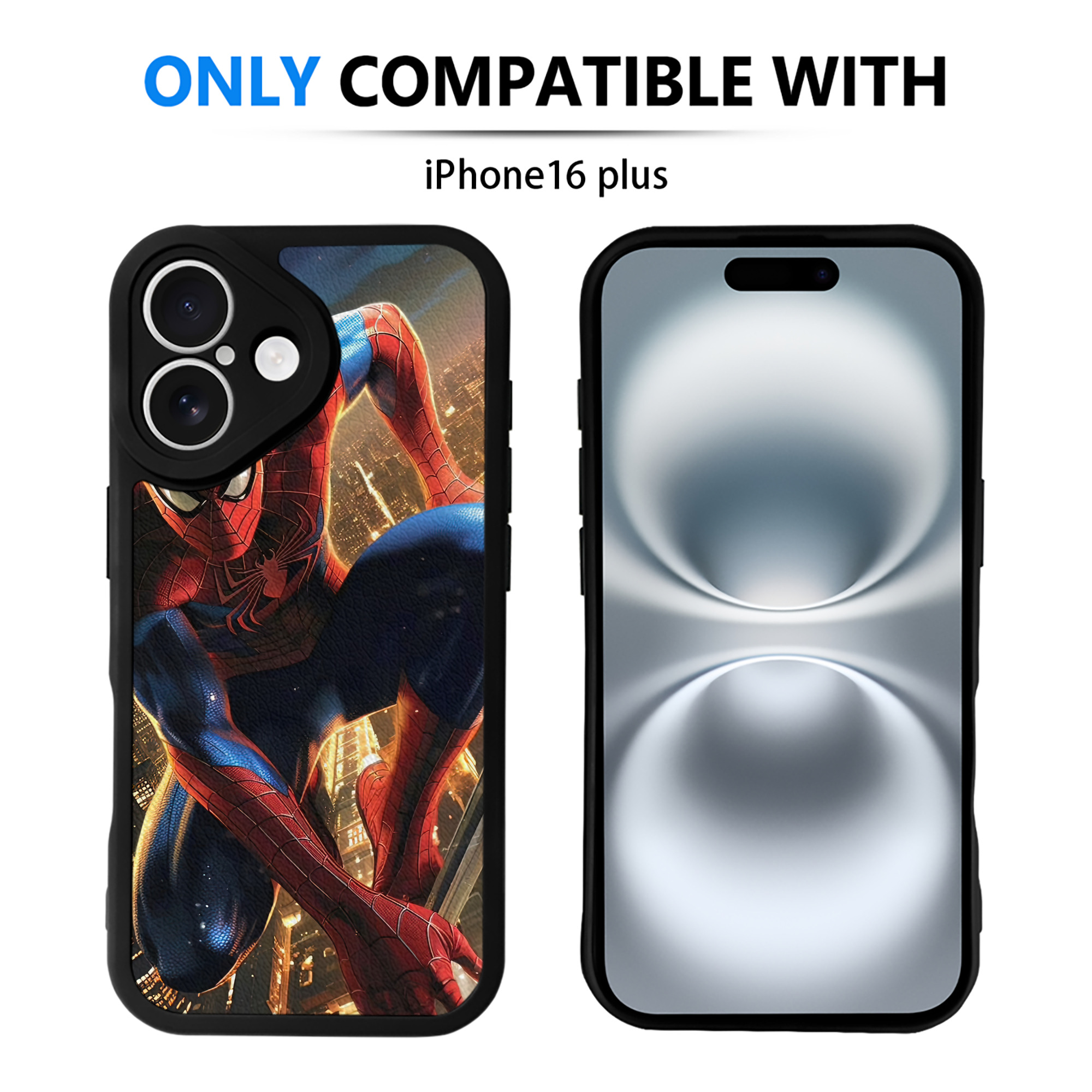 Spider Man スパイダーマン 【iPhone 16シリーズ対応】シリコンスマホケース（レザー調） 材質：シリコン